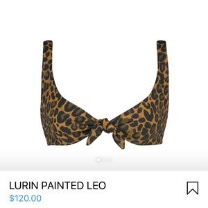 Leopard tie front bikini top